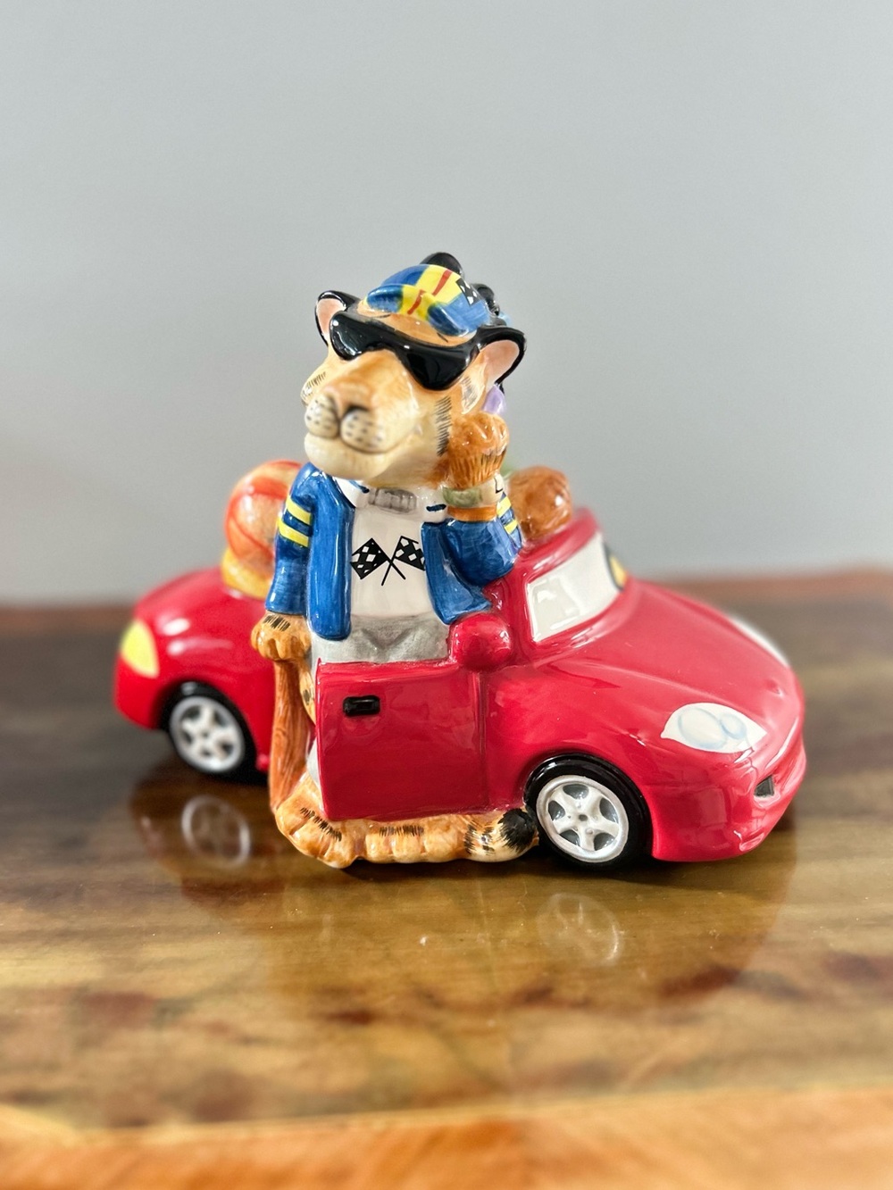 FITZ & FLOYD - BOYS TOYS Money Coin Bank Tiger Cat Pro Golfer
